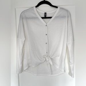 AL YA White Long Sleeve Top